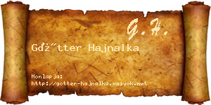Götter Hajnalka névjegykártya